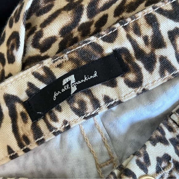7 For All Mankind Leopard Print Festival Stretch Cigarette Leg Jeans Sz 24 - Picture 11 of 12
